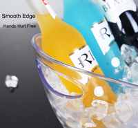 Personnalisé de la Marque De Couleur En Plastique Champagne Vin Seau À Glace Acrylique Pour Boissons Bar Parti