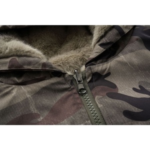 GRAVVI Reversible <b>Camo</b> Sherpa <b>Jacket</b> Vintage Streetwear Hoodie Oversized Fleece Zip up Coat for Men - Product Image 4