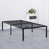 Cadre de lit en acier pliable et durable, taille simple, avec rangement sous le lit, pour petit appartement, chambre moderne et minimaliste