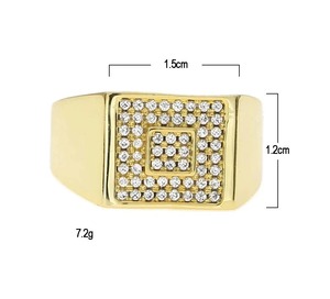 Men's Iced Out <b>CZ</b> Baguette Finger <b>Ring</b> Luxury Hip Hop Jewelry - Product Image 3