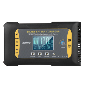 Chargeur de <span class=keywords><strong>batterie</strong></span> de <span class=keywords><strong>voiture</strong></span> électrique HTRC 12V/24V 10A 120W Charge automatique en 7 étapes pour <span class=keywords><strong>batterie</strong></span> LiFePO4 Lithium AGM GEL Plomb-acide AC - Product Image 1