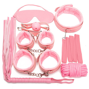 Conjunto erótico de peluche de 7 piezas rojo para juegos de rol para adultos, kit de bondage para parejas, diversión de dominación. - Product Image 2