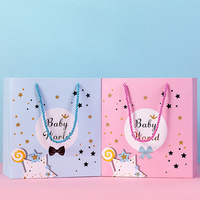 Coffret Cadeau Bébé de Luxe Fait Main avec Impression Sérigraphiée, Comprenant Tasse, Serviette Ourson, Peluche Lapin Douce et Savon Parfumé - Bleu/Rose
