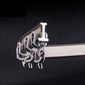 Juego de barras de cortina IKSUN, Riel de cortina curvo blanco marfil, Riel de cortina de techo de aleación de aluminio doble resistente - Product Image 1