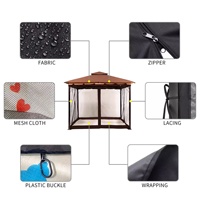 Tente d'auvent d'extérieur pliante monocouche Grandes familles Gazebos portables étanches moustiquaire Camping Randonnée Toit en polyester