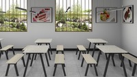 Restaurant Salle à manger Mobilier École Cafétéria Table Et Chaise Bureau Personnel Cantine Table 4 Places