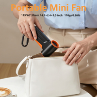 Nouveau design 2026 – Ventilateur portable 1800 mAh, petit souffleur de bureau, ventilateur de refroidissement 35000 tr/min à haute vitesse pour la randonnée en extérieur