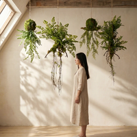 Plante artificielle géante suspendue en forme de fougère, imperméable et durable, pour décoration murale verte ou panier suspendu