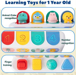 Montessori Oorzaak En Gevolg Speelgoed 6-12 Maanden, Baby Drukknop Pop-Up Dierenspeelgoed, Interactief Sensorisch Speelgoed Voor Peuters 1 2 3
