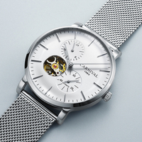 Montre automatique de sport de luxe CARNIVAL pour homme, design squelette, bracelet en acier inoxydable, petit cadran des secondes, marque haut de gamme