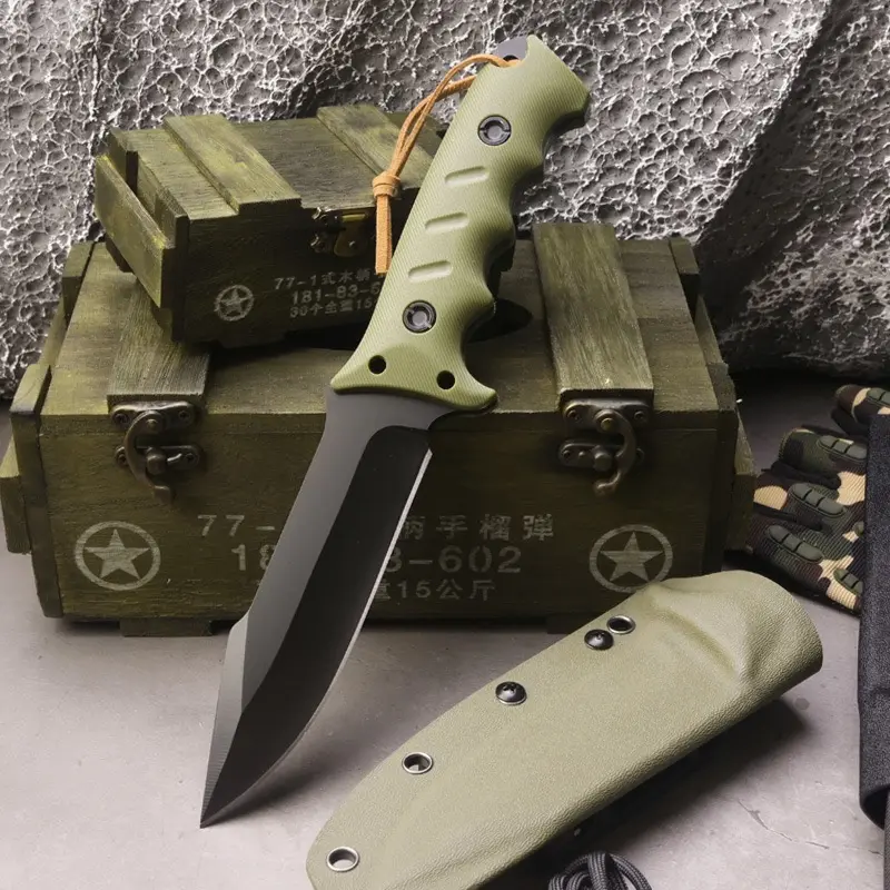 Brasilien Schlussverkauf hochwertiges G10-Griff Outdoor-Überleben taktisch EDC feste Klinge Jagd Geschenk Taschenmesser mit Kydex-Scheibe
