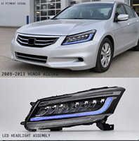 Modification de l'ensemble de phares LED pour Honda Accord 8ème génération 2008-2013, style aile, feux de jour dynamiques