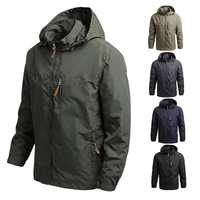 Giacca da Lavoro per Uomo con Cappuccio Staccabile, Antivento in Poliestere Ripstop, Resistente all'Acqua, Cappotto per Esterni, Uniforme per Personale Logistico