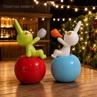 Figurine de lapin en résine, sculpture d'art, taille personnalisée, finition brillante, vente en gros, pour collection d'art, décoration de boutique de cadeaux, directement de l'usine
