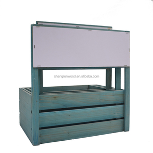 Vintage Campagne Style Caisse En <span class=keywords><strong>Bois</strong></span> Rectangle pour Légumes <span class=keywords><strong>Fruits</strong></span> Poignée Tableau Noir Support Personnalisable <span class=keywords><strong>Prix</strong></span> Réduit - Product Image 6