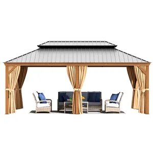 Full AirFlow Powder Coated Pavilion Garden Furniture 12x20FT Hard Top Gazebo