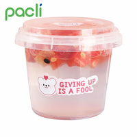 Gobelet à boisson en plastique PP transparent jetable de 24 oz et 32 oz pour fête, super grand gobelet à thé aux fruits, jus, thé au lait à bulles avec poignée et couvercle