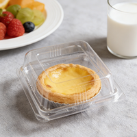Boîte à pâtisserie en plastique transparent à clapet, boîte à gâteau en PET, emballage pour tarte aux œufs