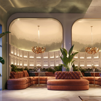 Moderne U & L Form Holz Restaurant Bar Sofa Hotel Innen architektur Event Cafe Stand Sitz Sofa