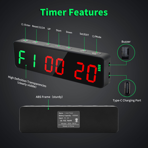 YZ New Design Mini Magnetic Digital Countdown <strong>Timer</strong> Rechargeable Battery Powered Indoor Home Gym Fitness Interval Workouts Clock - Product Image 5