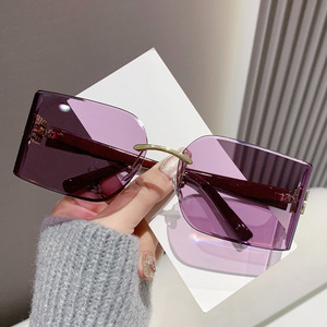 Women Frameless <b>Sunglasses</b> PC Lens UV400 Protection Type 3 Sunshades Fashion Design - Product Image 2