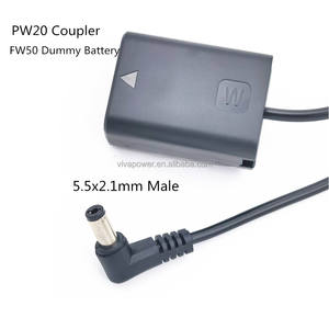 NP-FW50 Dummy Batterie AC PW20 Coupleur DC Mâle Connecteur D'alimentation Câble Spiralé pour <span class=keywords><strong>Sony</strong></span> Alpha 7 7R 7S NEX 3 <span class=keywords><strong>A33</strong></span> A55 A37 A6300 A6500 - Product Image 2