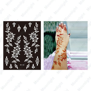 Tatuajes Temporales de Henna con Diseño de Flores, Material de PVC, Diseño Versátil de Tatuajes de Henna - Product Image 6