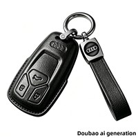 Housse de protection en cuir pour clé Audi avec porte-clés, compatible avec les clés intelligentes Audi A4, Q7, Q5, A5, SQ5, S5