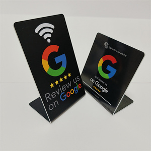 Logotipo personalizado Impreso <span class=keywords><strong>Google</strong></span> Review Us On 5 Stars Led Light Nfc Stand Impermeable PVC - Product Image 6