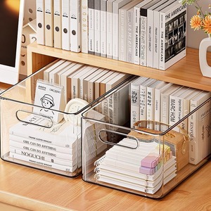 Acrylic Desktop Storage Box Rectangle Transparent Organizer for Books Office Supplies Drawer Storage <b>Baskets</b> - Product Image 1
