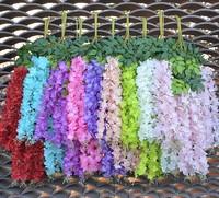 Bunga Wisteria Buatan yang Padat, Bunga Sutra Gantung untuk Dekorasi Latar Belakang Pernikahan, Rumah, Hotel, dan Pesta