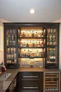 Gabinete de barra de madera maciza de estilo moderno de diseño personalizado gabinete de vino tinto de puerta abierta - Product Image 4