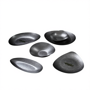 Assiette à dîner en acier inoxydable 304 <span class=keywords><strong>de</strong></span> style antique, plat rétro haut <span class=keywords><strong>de</strong></span> gamme pour barbecue, restaurant, fondue, <span class=keywords><strong>viande</strong></span>, légumes, solide - Product Image 6