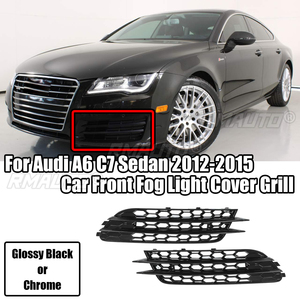 ตะแกรงครอบไฟตัดหมอกหน้ารถยนต์ 2 ชิ้น สำหรับ Audi A6 C7 ปี 2012 2013 2014 2015 สำหรับกันชนหน้าสไตล์ RS6 ฝาครอบช่องระบายอากาศ อะไหล่เปลี่ยน - Product Image 1