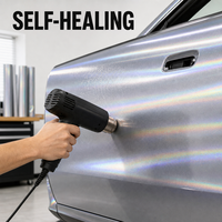 Film de protection de voiture en TPU holographique gris 1,52*15m 7,5mil, finition mate prismatique, résistant aux UV, pour enveloppement et décoration automobile