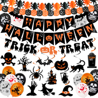 Bannière et guirlandes en spirale pour Halloween, avec motifs fantômes et citrouilles, pour décorations de fête