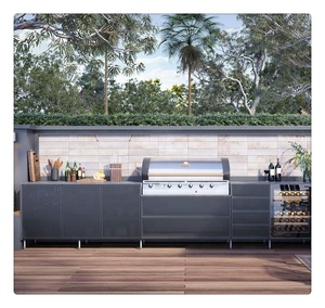 2022 Stainless steel bbq aluminum modern outdoor grill kitchen cabinets set with bar