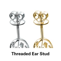 Boucles d'oreilles en argent S925 avec 0.6-6CT Round Moissanite Secure Screw Back Studs Prêt à expédier Options or/plaqué pour femmes hommes
