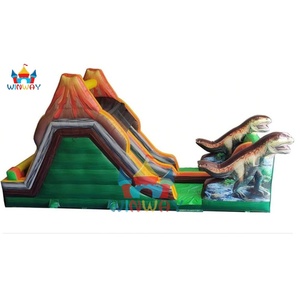 เครื่องเล่นเป่าลมขนาดใหญ่ สไตล์ใหม่ ปี 2025 สนุกสนาน สำหรับเด็ก ทำจากพีวีซี รูปต้นปาล์มเขตร้อน พร้อมสไลเดอร์น้ำไดโนเสาร์เป่าลม - Product Image 2