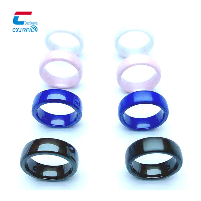 Custom logo Ceramic Rfid Ring NTAG213 215 216 Tap Review Nfc Smart Ring