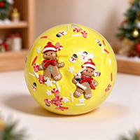 Balle Squishy Faite Main Mochicore de Noël 6cm en TPR Souple Anti-Stress Jouet Sensoriel Père Noël Bonhomme de Neige Homme en Pain d'Épices Cadeau de Fête de Noël