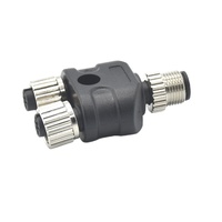 Connecteur LED circulaire femelle M12 à 6 broches, étanche IP67/IP68, avec indicateur LED intégré pour l'automatisation industrielle