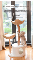 Arbre à chat de luxe en pin massif, grand structure d'escalade moderne pour chat avec poteau à gratter intégré, maison-nid, plateforme de saut et jouet