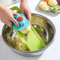 Mandoline manuelle 4-en-1 pour légumes, réglable, compatible lave-vaisselle, tranches fines, moyennes et larges, en plastique PP, outil de préparation alimentaire