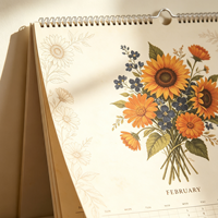 Calendrier de bureau au design nouveau, impression personnalisée sur papier avec reliure spirale, services d'impression personnalisés