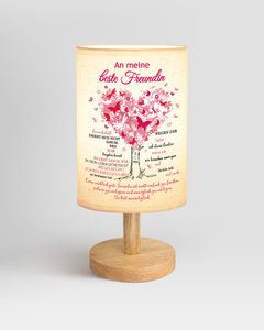 Lampe de table personnalisée avec base en bois, abat-jour en tissu, lumière de lecture LED pour chevet, cadeau pour chambre à coucher - Product Image 1
