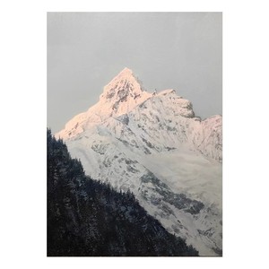 Peinture à l'huile peinte à la main, montagne dorée sous le soleil, texture 3D, art mural contemporain pour salon, décoration de fond de canapé - Product Image 5