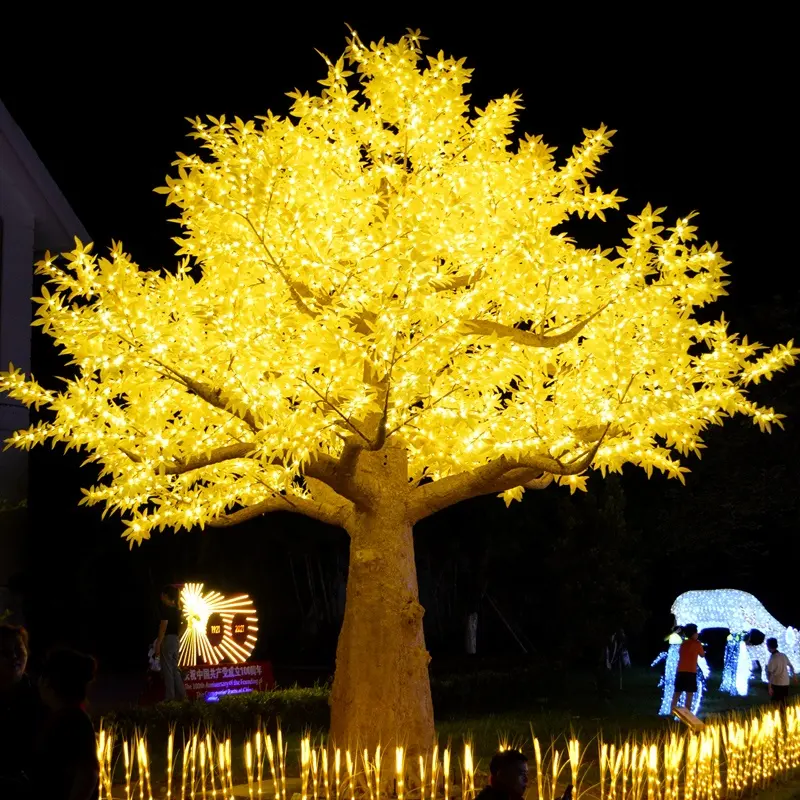 2021 outdoor illumination new design 6m golden big huge led trees