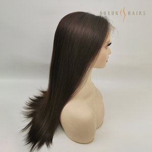 26 "Rubio Europeo Virgen Cabello Encaje Top Pelucas Judías Kosher Sheitel Peluca, Marrón Oscuro Doble Dibujado, Proveedor de Fábrica - Product Image 5