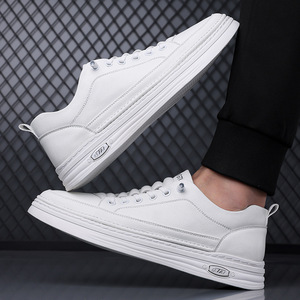 ชิโลวา เมนรองเท้าผ้าใบหนังลำลองสีขาวส้นเตี้ยพื้นรองเท้ายางระบายอากาศได้รองเท้าเดินเพื่อการพักผ่อน - Product Image 3